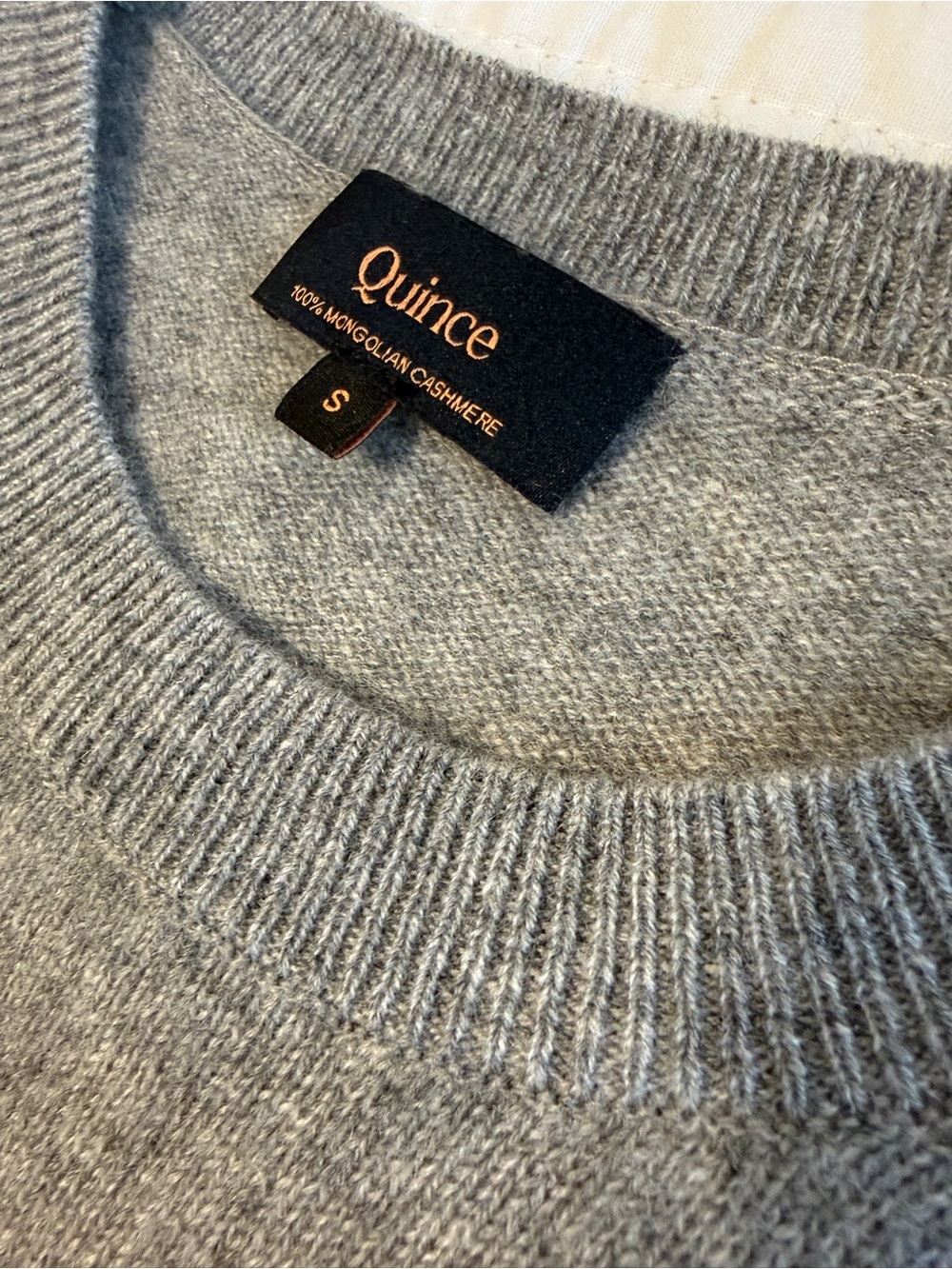 Quince Mongolian Cashmere Crewneck Sweater | Heather Gray | Size S